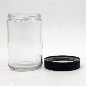 Clear Round Glass Jar with Child Resistant Lid for Hemp and Cosmetics