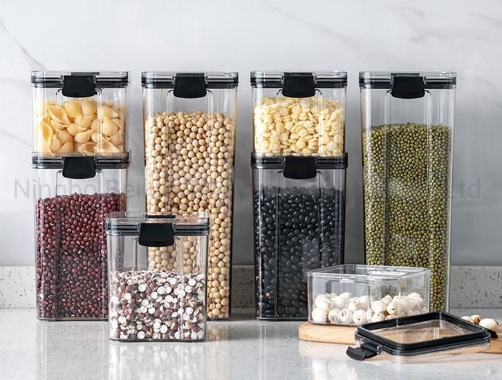 Pet Material Cereal Storage Container Set Cereal Jar Kitchen Plastic Storage Box