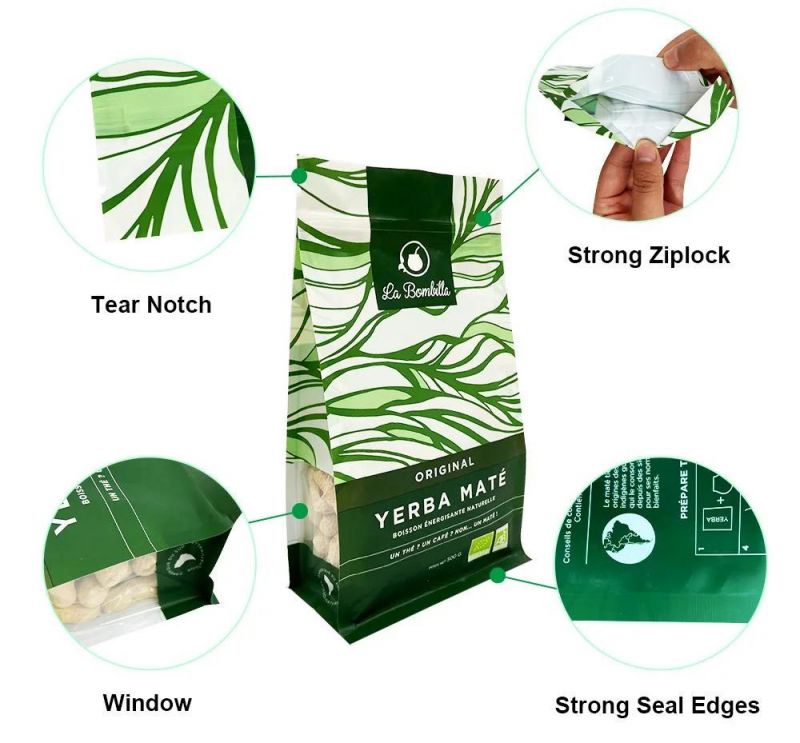 Customized Resealable Compound Plastic Bag with Zipper/One Side Transparent Window Bag