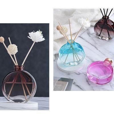Luxury fashion Empty Colorful Glass Aroma Diffuser Bottle with Cork and Reeds