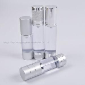 5ml 15ml 30ml 50ml Luxury Aluminum Plastic Transparent Dual Chamber Cosmetic Airless Bottle