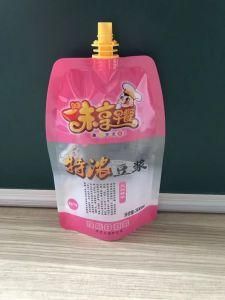 Custom Plastic Doypack Packaging Bag with Spout for Soya-Bean Milk Suction Nozzle Bag