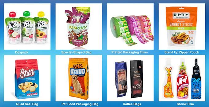 China Packaging Products Four Layers Material Mushroom Cap Beverage Pacakging Stand up Pouch with Spout