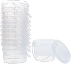 Manufacture Wholesale 15oz Food Packing Drum 450ml Plastic Packaging Bucket Circular Pail