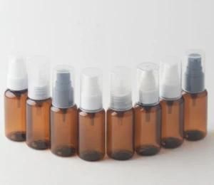 40ml Pet Round Shoulder Brown Color Lotion Body Wash Sample Pump Bottle