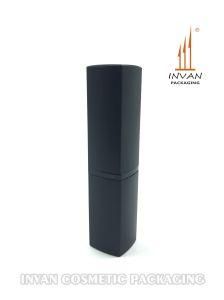 Elegant Cosmetic Jar Black Matte Square Lipstick Container for Makeup