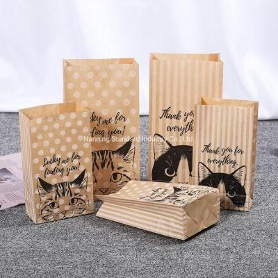 Free Sample Greaseproof Custom Size Printing Brown Kraft Paper Bags for Fried Food Packaging