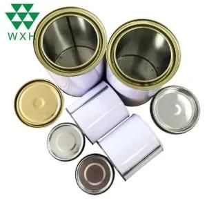Round Chemical Packaging Tin Container with Metal Cover