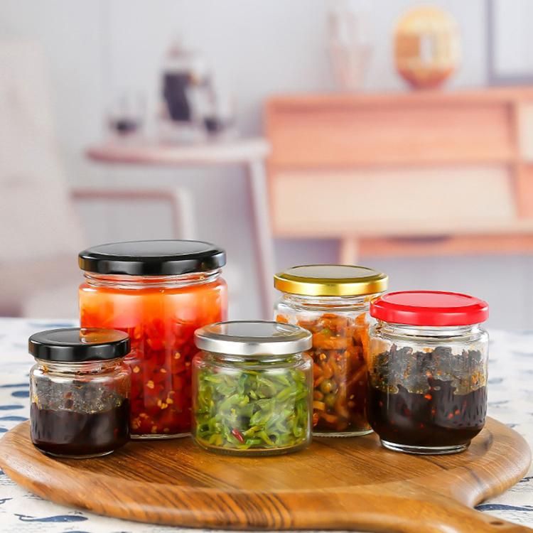 High-End Glass Jar for Honey, Jam, Food, Pickle Glass Bottles 1000ml 750ml 500ml 350ml 212ml 200ml 110ml 100ml