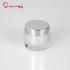 30g 50g White Elegant Acrylic Cream Jar for Skin Care Products with Silver Metalized Cap