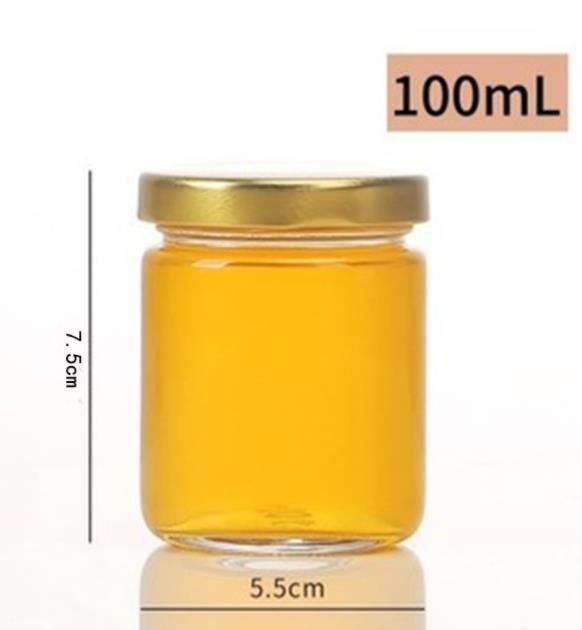 Empty 15ml 20ml Round Sweet Honey Jams Mini Glass Jars for Packaging with Golden Screw Lids