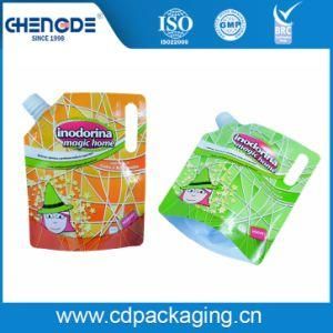 Washing Liquid Stand up Pouch with Corner Spout and Connected Hanghole