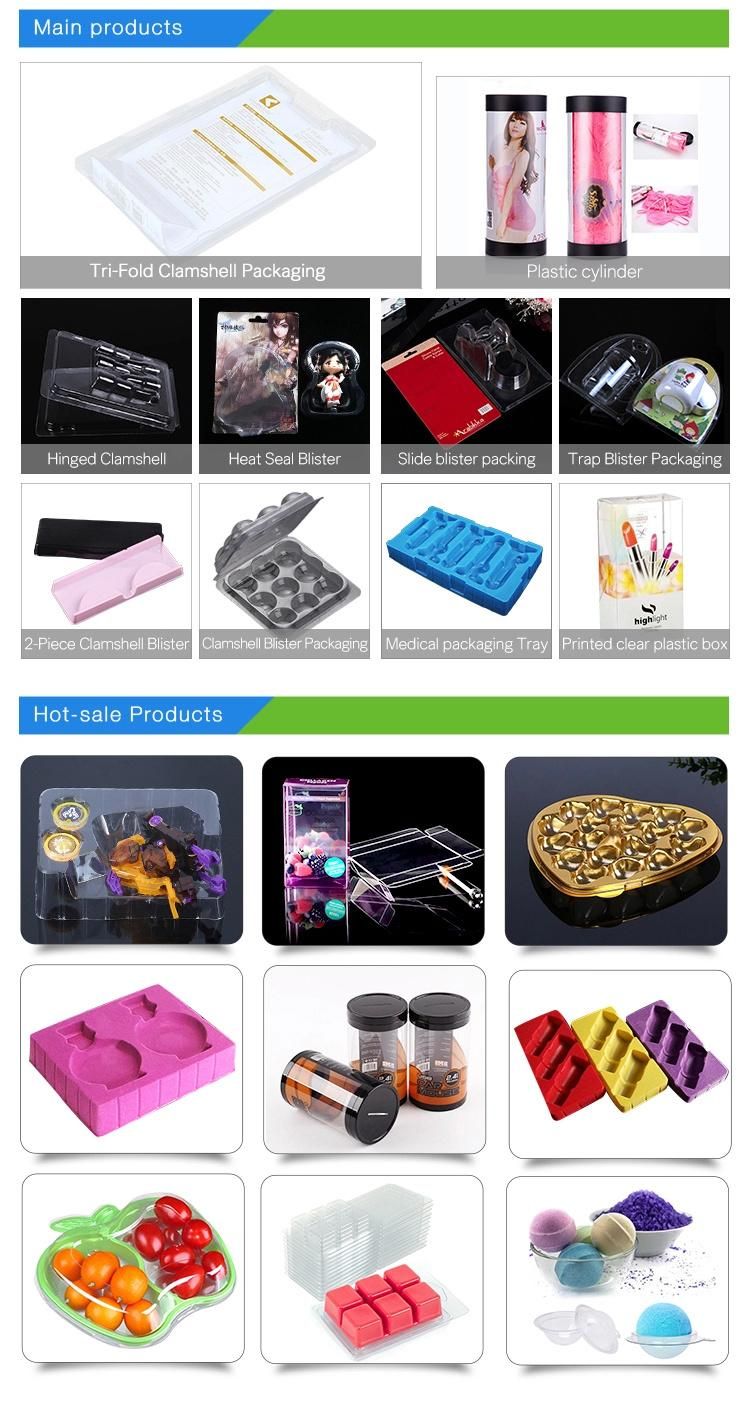 Customized up and Bottom Cover Earphone Packing Box with Plastic Trays and Clear Lids