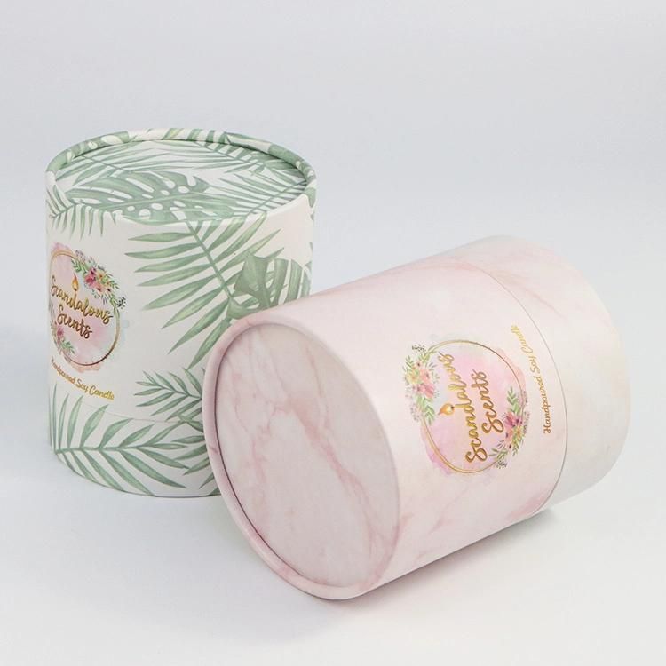 Firstsail Fashion Design Printed Paper Empty Glass Candle Jar Box Packaging with Package Tube