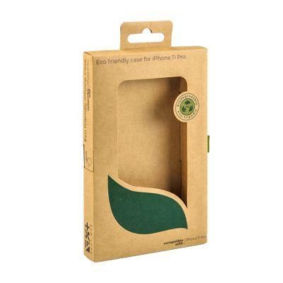 Custom Logo Printed Biodegradable Eco - Friendly Kraft Paper Packing Phone Case Drawer Packaging Gift Box with Window and Hook
