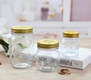 High Quality Storage Food Metal Lids Clear Customize Round Glass Jars