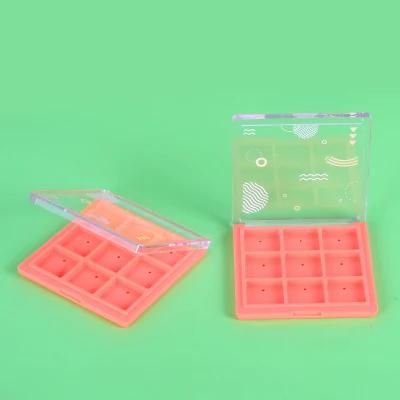 Wholesale Square Shape 9 Hole Eye Shadow Palette Eye Shadow Case Eye Shadow Container for Compact Eyebrow Packaging