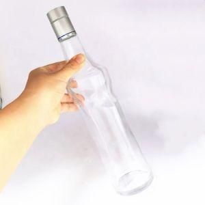 Custom High Flint Clear Empty 200ml 750ml 1000ml 1L Whisky, Vodka, Brandy Spirit Wine Liquor Glass Bottle with Cap
