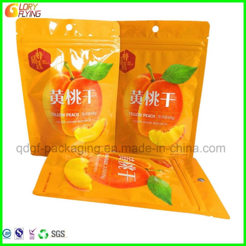 Sweet Potato Slices Food Packaging Plastic Bag with Zipper and Hanger Hole.