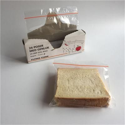 Transparent PE LDPE Custom Printed Zip Plastic Storage Freezer Plastic Sandwich Bag 6 1/4&quot; X 5 1/2&quot; - 50/Box