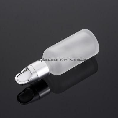 30ml Frosted Glass Essential Oil Bottle with Dropper for Cosmetic Serum