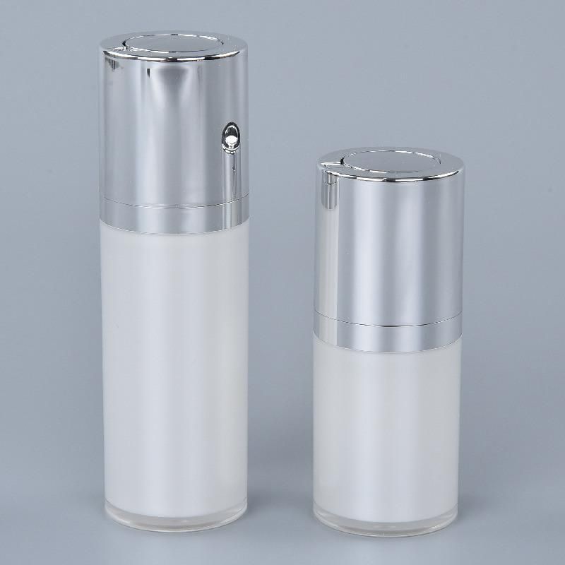 Pearl White Airless Bottle 15ml 30ml with Twist up Pump