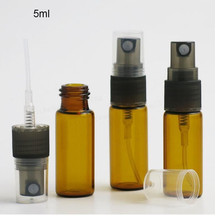 5ml Amber Travel Small Refillable Perfume Bottle Transparent Glass Fragrance Atomizer Mist Spray Liquid Container