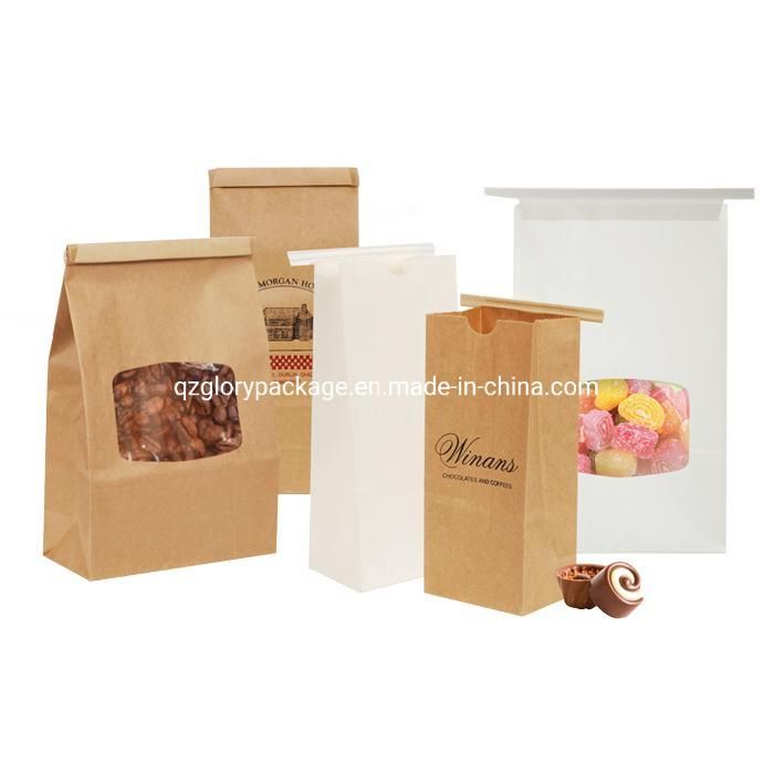 Brown Kraft Paper Bag with Window and Tin Tie Closure