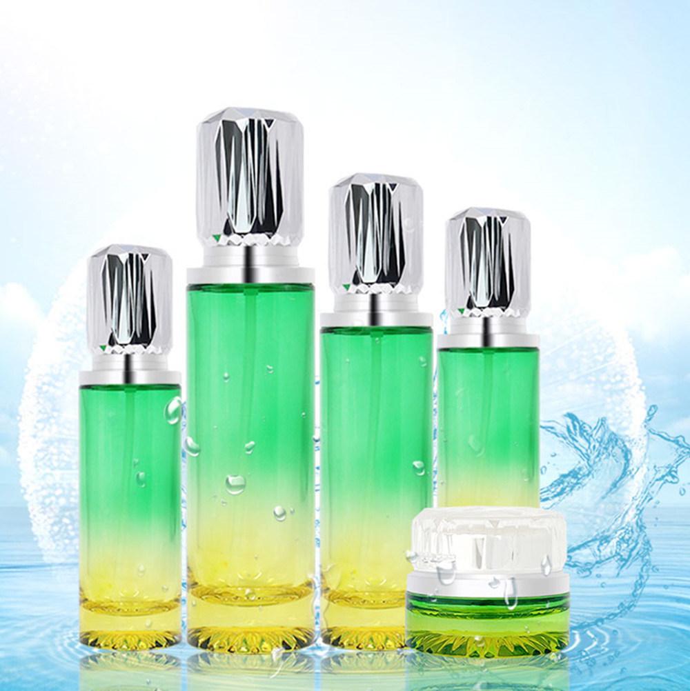 Wholesale Skincare Cosmetic Packaging Glass Lotion Pump Bottles with Customized Logo Printing