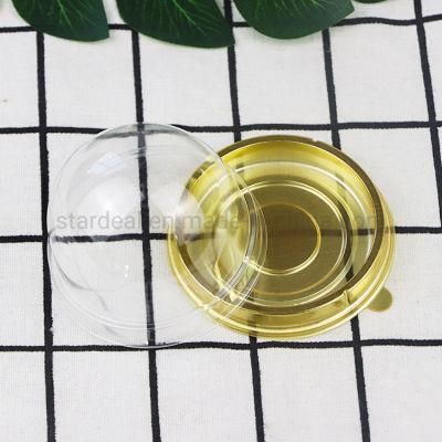 Gold Black Round Transparent Clear Dessert Small Cake Box