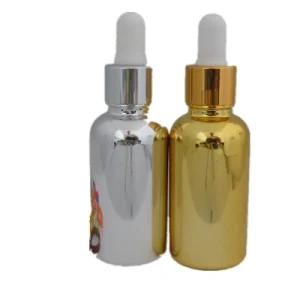 15ml 30ml 50ml Gold Silver Glass Dropper Bottle Use E Liquid Juice E Cig Essential Oil Cosmetic Package