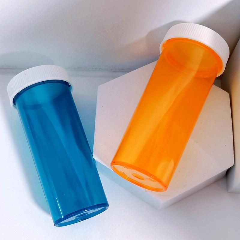 PP Plastic Capsule Pill Bottle Child Resistant Cap Push Down and Turn Vial Pharmacy Container