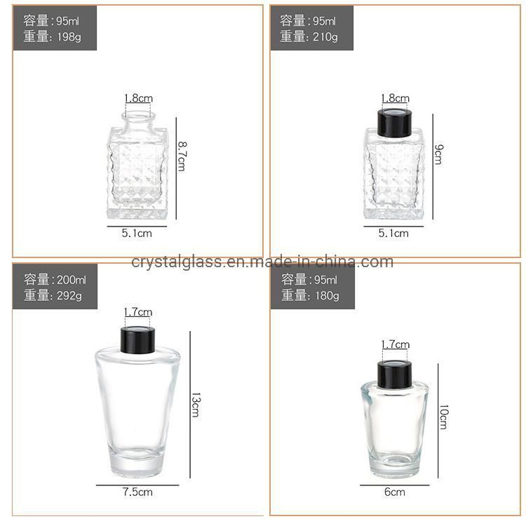 OEM Engraved Square Glass Cosmetic Diffuser Glass Bottle