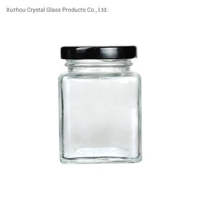 Small Mini Large 50ml 730ml Square Food Storage Jam Honey Glass Jar Glass Container