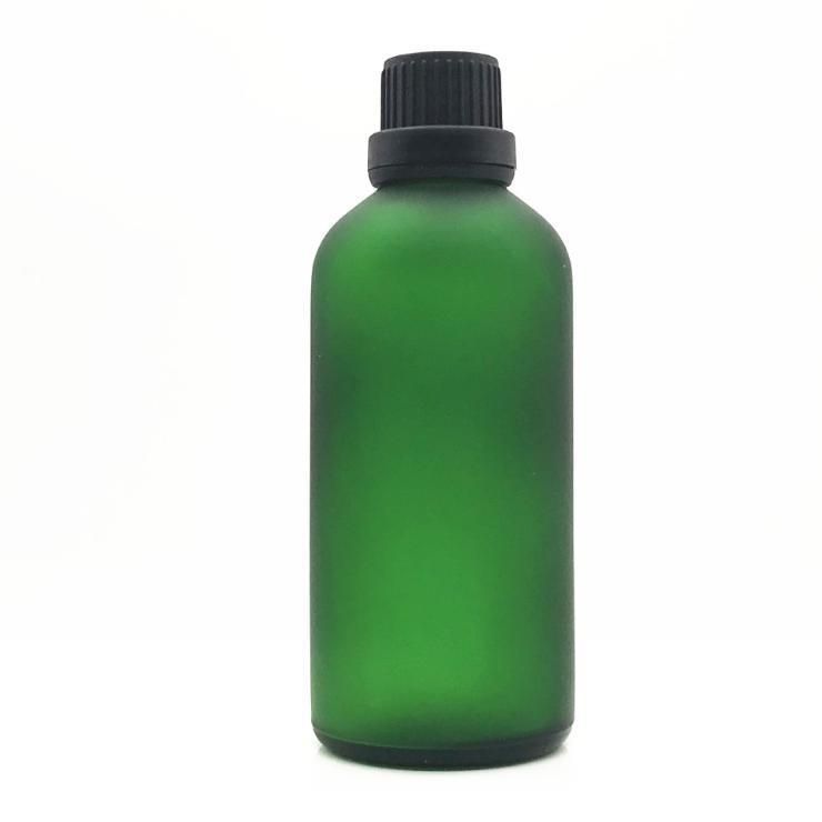 5ml 10ml 15ml 20ml 30ml 50ml 100ml Frosted Green Essential Oil Glass Bottle with CRC Plastic Cover