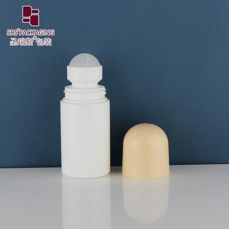 SRS Packaging Eco-friendly PCR New Product Cosmetic Pharmaceutical 50ml 60ml 90ml Deodorant Roll On Biodegradable Plastic Roller ball Bottle