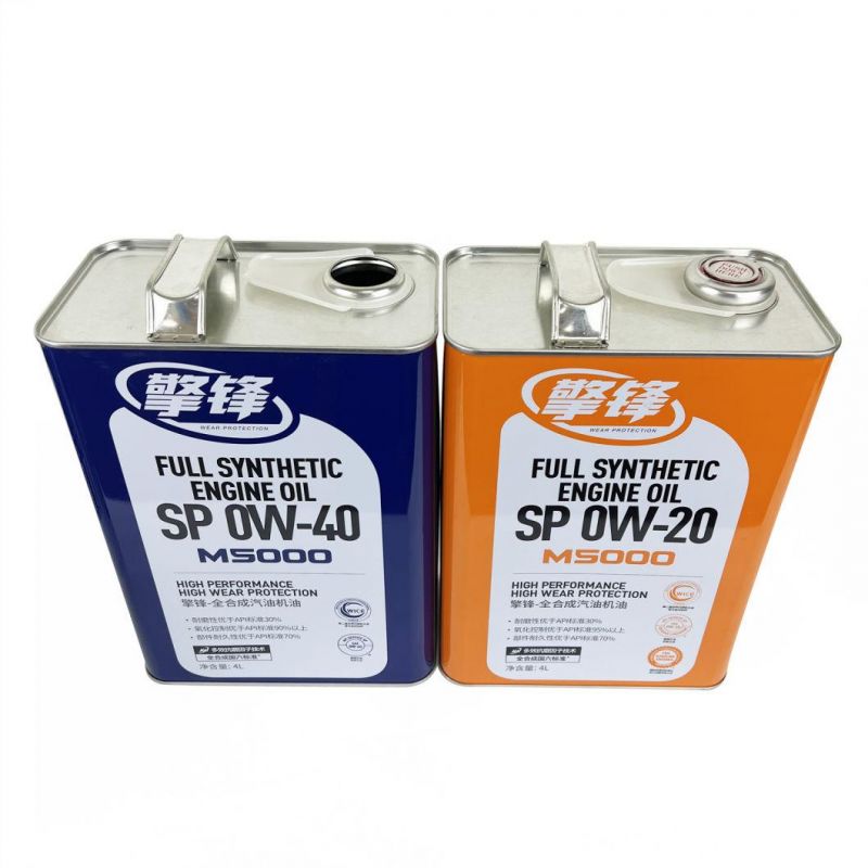 Manufacturer Custom 4 Liter Empty Rectangular Brake Oil Can Motor Engine Oil Tin Can