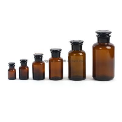 60ml 125ml 250ml 500ml 1000ml Amber Wide Mouth Reagent Medicine Bottle