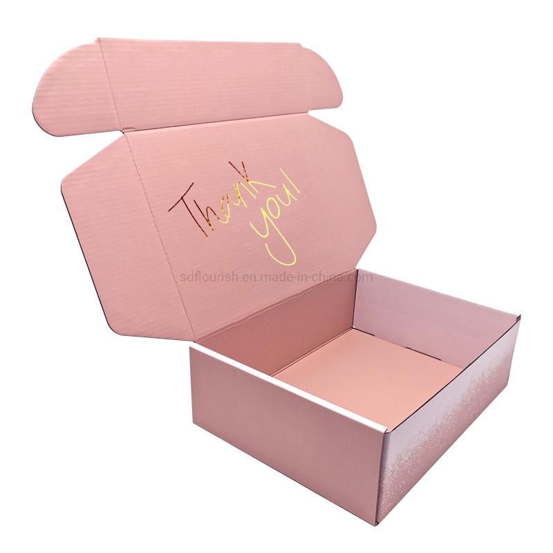 Custom Printed E-Commerce Online Shopping E-Flute Corrugated Cardboard Postal Mailer Box Foldable Carton Box for Hair/Makeup/ Eyelash/ Clothes Gift Packaging