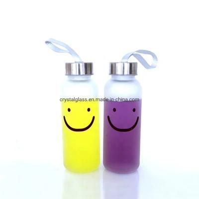 500ml Popular Glass Water Juice Packing Bottle with Stainless Steel Lid OEM Printing