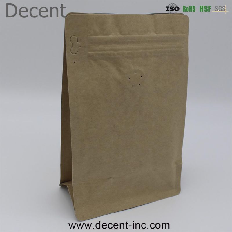 Smell/Water Proof Zipper Aluminum Foil Stand up Kraft Paper Bag Food Packaging for Coffee