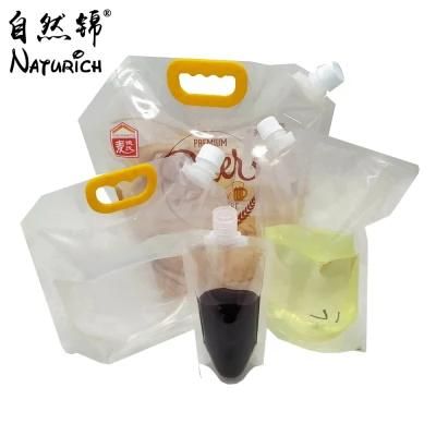 5L Liquid Drink Juice Beer Clear Plastic Bags with Spout
