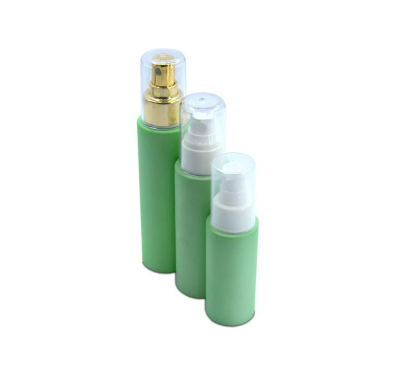 60ml 100ml 150ml Lotion Bottle Green Spray Bottle Plastic Packaging Cosmetic Container for Facial Toner Foundation Bottle