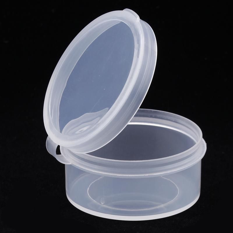 Round Shape Plastic Box with Attached Lid