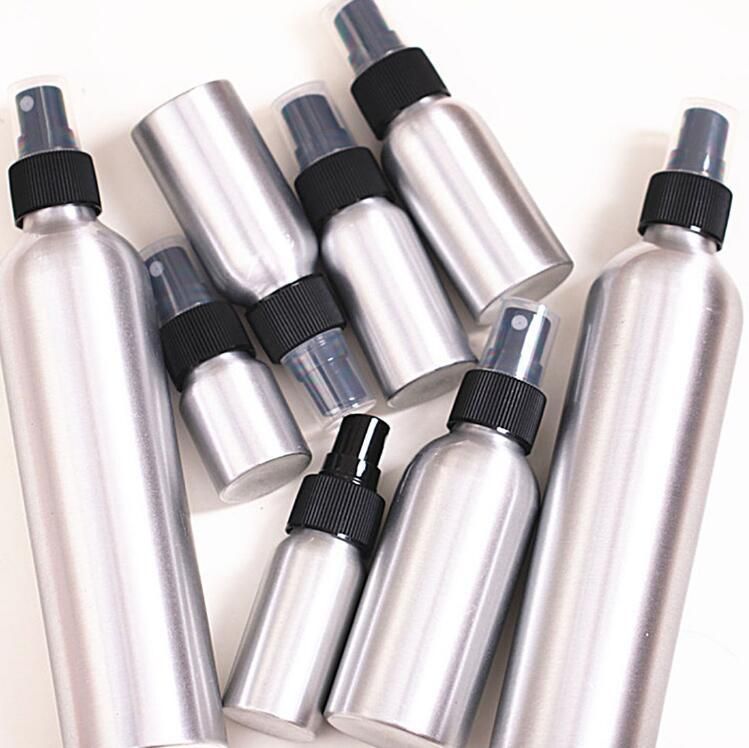 30ml 50ml 100ml Aluminium Spray Atomiser Bottle Refillable Empty Bottles Black Pump Atomizer for Cosmetic Packaging Tool