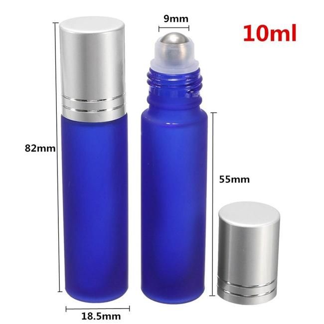 10ml Cobalt Blue Amber Glass Roll on Essential Oil Steel Roller Ball Bottle