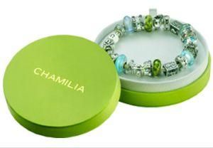 Green Luxury Jewelry Round Gift Paper Box with Fitment