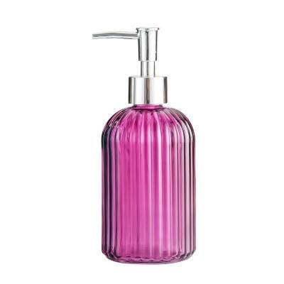 China Wholesale 400ml Colorful Glassware Hand Sanitizer Bottle Containers Press Empty Bottles Bathroom Product