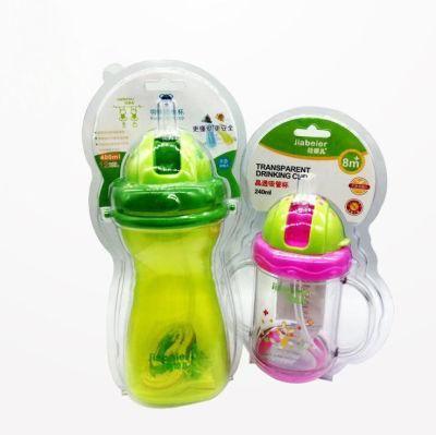 Baby Bottle Straw Clear Pet Blister Packaging Box with Printing Card