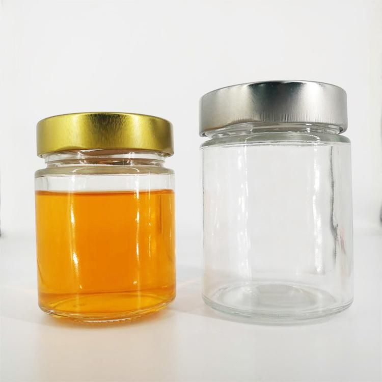 Deep Lid Glass Honey Jar Round Glass Honey Jam Jar Glass Container